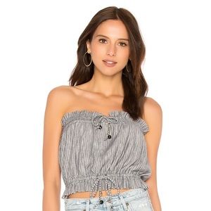 NWOT Free People Peppermint Tube Top in Navy S.